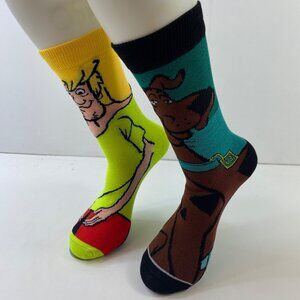 Unisex Scooby-Doo Shaggy Crew Socks 2 Pack Blue Yellow Green